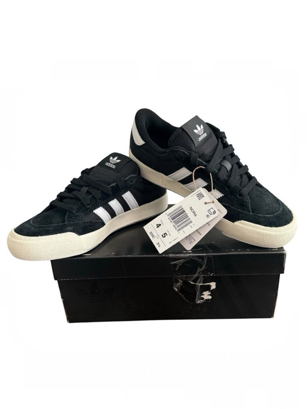 Adidas Nora Core Black White Skate Shoes NWT Men 4 Women 5